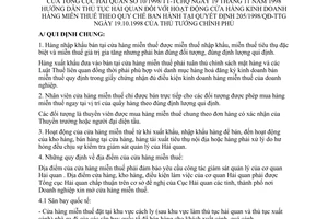 Thông tư 10/1998/TT-TCHQ thủ tục hải quan hoạt động cửa hàng kinh doanh hàng miễn thuế hướng dẫn quyết định 205/1998/TT-TCHQ