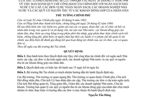 Quyết định 225/1998/QĐ-TTg Quy chế công khai tài chính đối với ngân sách Nhà nước các cấp đơn vị dự toán ngân sách doanh nghiệp quỹ thu từ nhân dân