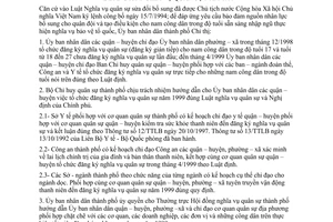 Chỉ thị 42/1998/CT-UB-NC đăng ký nghĩa vụ quân sự năm 1999