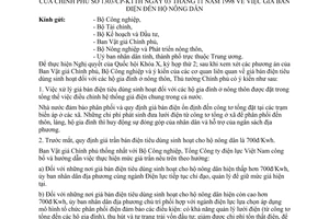 Công văn 1303/CP-KTTH bán điện đến hộ nông dân