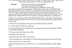 Công văn 1320/CP-KG triển khai thực hiện Chỉ thị 36-CT/TW