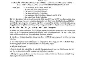Công văn 1221/CV-KTTC3 lập chấp hành kế hoạch tài chính năm 1999