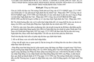 Công văn 4748/TC/TCT xử lý thuế nhập khẩu hàng hoá nhập khẩu bằng nguồn tiền ODA của Chính phủ Pháp theo Nghị định thư  1997