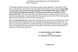 Công văn 4806/VPCP-HC quy định tạm thời viết hoa trong văn bản