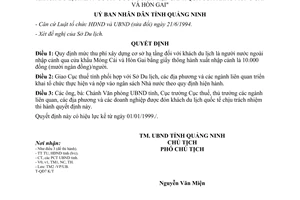 Quyết định 3158/1998/QĐ-UB phí xây dựng cơ sở hạ tầng cửa khẩu Móng Cái Hòn Gai