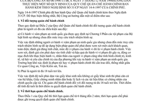 Thông tư 06/1998/TT-BCA hướng dẫn Quy chế quản chế hành chính Nghị định 31/CP