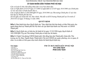 Quyết định 70/1998/QĐ-UB quy định bán biệt thự thuộc sở hữu Nhà nước cho người đang thuê tại Thành phố Hà Nội