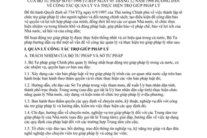 Thông tư 07/1998/TT-BTP hướng dẫn công tác quản lý trợ giúp pháp lý