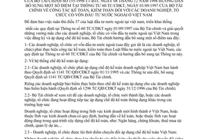Thông tư 155/1998/TT-BTC công tác kế toán, kiểm toán doanh nghiệp, tổ chức vốn đầu tư nước ngoài ở Việt Nam