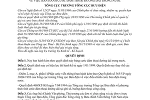 Quyết định 744/1998/QĐ-TCBĐ  cước đàm thoại đường dài trong nước