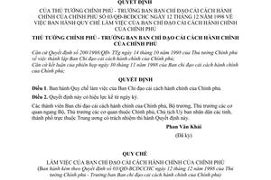 Quyết định 03/QĐ-BCĐCCHC  Quy chế của Ban Chỉ đạo cải cách hành chính của Chính phủ