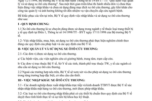 Thông tư 16/1998/TT-BYT nhập khẩu quản lý và sử dụng xe ôtô cứu thương