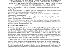 Thông tư liên tịch 161/1998/TTLT/TC-GTVT quản lý tài chính cấp phát thanh toán doanh nghiệp Nhà nước hoạt động công ích lĩnh vực đường sắt
