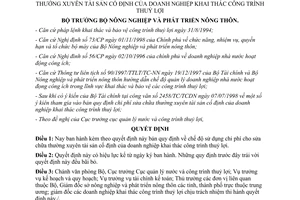 Quyết định 211/1998/QĐ-BNN-QLN Quy định chế độ sử dụng chi phí cho sửa chữa