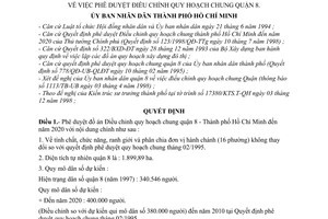 Quyết định 6859/QĐ-UB-QLĐT phê duyệt điều chỉnh quy hoạch quận 8