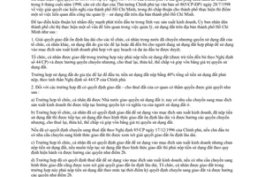 Chỉ thị 47/1998/CT-UB-QLĐT thực hiện thí điểm vấn đề liên quan quản lý, sử dụng đất địa bàn thành phố Hồ Chí Minh