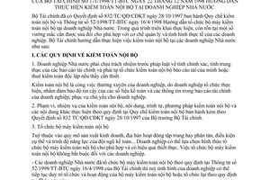 Thông tư 171/1998/TT-BTC hướng dẫn kiểm toán nội bộ tại doanh nghiệp Nhà nước