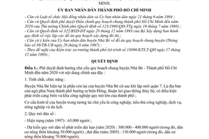 Quyết định 6981/QĐ-UB-QLĐT phê duyệt quy hoạch huyện Nhà Bè - Thành phố Hồ Chí Minh