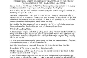 Chỉ thị 58/1998/CT-UB tổ chức hoạt động Hội cựu chiến binh cơ quan hành chính sự nghiệp Lâm Đồng