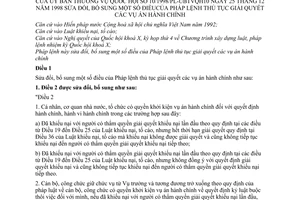 Pháp lệnh thủ tục giải quyết vụ án hành chính 1998 sửa đổi 10/1998/PL-UBTVQH10