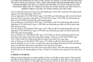 Thông tư 182/1998/TT-BTC hướng dẫn thuế giá trị gia tăng thu nhập doanh nghiệp tổ chức, cá nhân vốn đầu đầu tư nước ngoài tại Việt Nam
