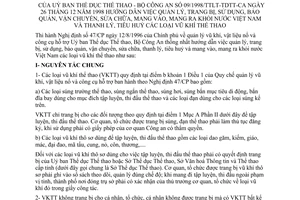 Thông tư liên tịch 09/1998/TTLT-TDTT-CA quản lý, trang bị, sử dụng, bảo quản, vận chuyển, sửa chữa Việt Nam thanh lý tiêu huỷ vũ khí thể thao