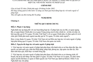 Nghị định 103/1998/NĐ-CP quản lý hợp tác với nước ngoài về pháp luật
