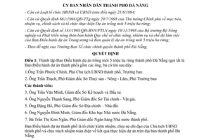 Quyết định 7550/1998/QĐ-UB Ban Điều hành dự án trồng mới 5 triệu ha rừng Đà Nẵng