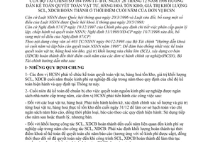 Thông tư 184/1998/TT-BTC hướng dẫn kế toán vật tư hàng hoá tồn kho giá trị khối lượng SCL XDCB hoàn thành thời điểm cuối năm đơn vị HCSN