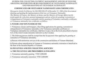 Joint circular No. 08/1998/TTLT-BTC-BTP-BNG of December 31, 1998 guiding the col