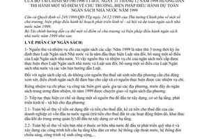 Thông tư 190/1998/TT-BTC biện pháp điều hành dự toán ngân sách Nhà nước năm 1999