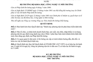 Quyết định 2537/1998/QĐ-BKHCN phương tiện đo kiểm định nhà nước