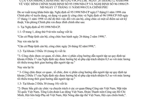 Công văn 5292/VPCP-CCHC đình chính NĐ 95/1998/NĐ-CP và 96/1998/CP-NĐ