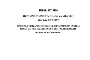 Tiêu chuẩn ngành TCN 68-177:1998 về hệ thống thông tin quang và viba SDH - Yêu cầu kỹ thuật do Tổng cục Bưu điện ban hành