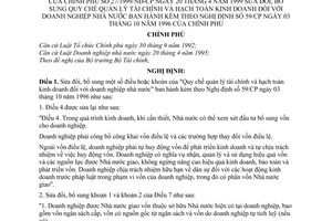 Nghị định 27/1999/NĐ-CP Quy chế quản lý tài chính và hạch toán kinh doanh với doanh nghiệp Nhà nước