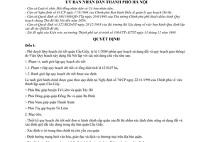 Quyết định 43/1999/QĐ-UB  quy hoạch chi tiết quận Cầu Giấy - Hà Nội tỷ lệ 1/2000