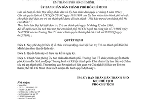 Quyết định 3970/1999/QĐ-UB-VX phê duyệt Điều lệ tổ chức hoạt động Hội Bảo trợ Trẻ em thành phố Hồ Chí Minh