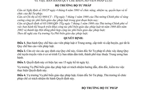 Quyết định 210/1999/QĐ-BTP quy chế báo cáo viên pháp luật