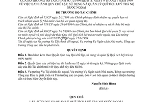 Quyết định 72/1999/QĐ-BTC Quy chế lập, sử dụng và quản lý quỹ tích luỹ trả nợ nước ngoài