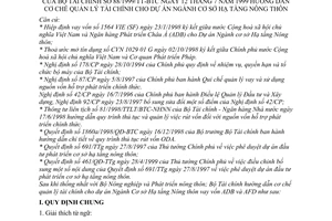 Thông tư 88/1999/TT-BTC cơ chế quản lý tài chính cho dự án ngành cơ sở hạ tầng nông thôn
