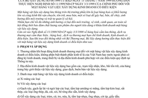 Thông tư 04/1999/TT-BXD mặt hàng vật liệu xây dựng kinh doanh có điều kiện để hướng dẫn thực hiện Nghị định 11/1999/NĐ-CP