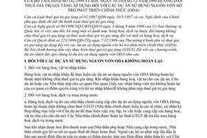 Thông tư 142/1999/TT-BTC hướng dẫn thuế giá trị gia tăng áp dụng dự án sử dụng nguồn vốn hỗ trợ phát triển chính thức (ODA)