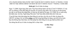 Công văn 49/CV-NHNN1đính chính văn bản 34/CV-NHNN1