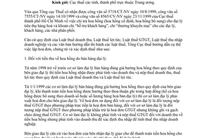 Công văn 194 TCT/NV1 2000 hoá đơn chứng từ thuế đối với hoa hồng đại lý chi khuyến mại