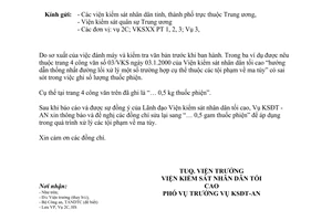 Công văn 73/VKS  đính chính công văn 03/VKSND