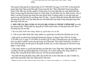 Công văn 19/BTCCBCP-TCBC hướng dẫn thực hiện QĐ 207/1999/QĐ-TTg