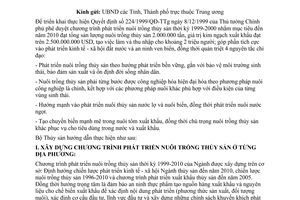 Công văn 222/TS-NC hướng dẫn QĐ 224/1999/QĐ- TTg phê duyệt Chương trình phát triển nuôi trồng thủy sản 1999 - 2000