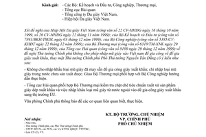 Công văn 370/VPCP-CN không cho phép nhập mũ giày may sẵn trong nước đã sản xuất được để gia công giầy xuất khẩu