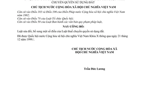 Lệnh công bố Luật bổ sung Luật thuế chuyển quyền sử dụng đất 03/L-CTN