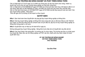 Quyết định 02/2000/QĐ-BNN-KH giá Quy hoạch Nông nghiệp và Nông thôn